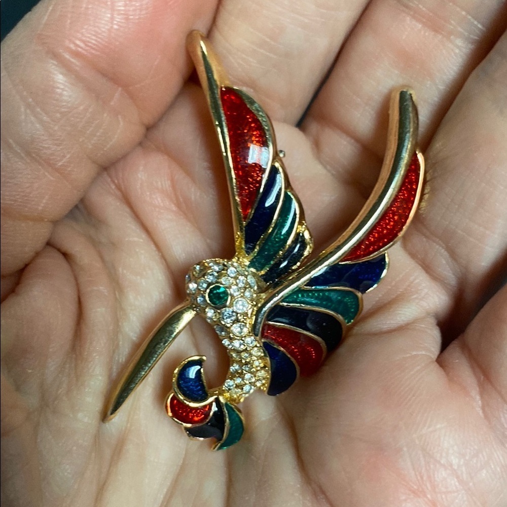 Colorful Hummingbird Brooch - Picture 4 of 4